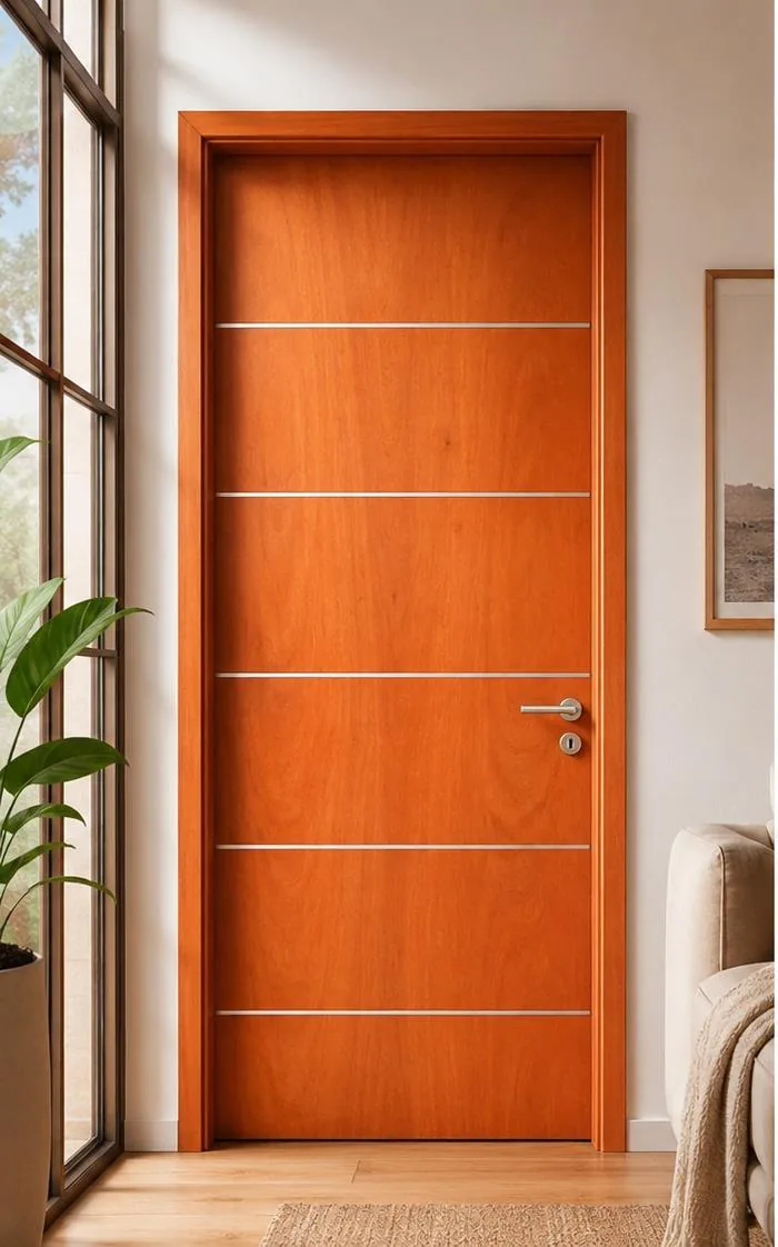 Puerta placa interior lisa de madera maciza